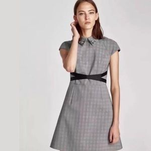 ZARA collared edgy plaid dress